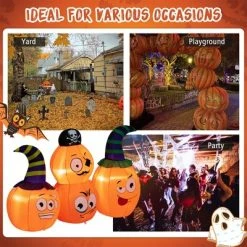 Costway 5 FT Long Halloween Inflatable Decoration 4 Pumpkin Lanterns Combo with Pirate -Hyde and Eek Cosplay Store GUEST 897060d2 d588 45da 9b51 4f91130870df