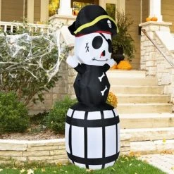 Tangkula 8FT Halloween Inflatable Pirate Barrel Quick Air Blow Holiday Decoration Blow Up Halloween Pirate w/ LED Lights -Hyde and Eek Cosplay Store GUEST 8a37ed4c 0b60 4392 a90a 32cd8596ff93