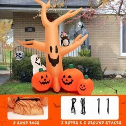 Tangkula 8FT Halloween Inflatable Decoration, Blow Up Dead Tree w/ Waterproof Air Blower Built-in LED Lights Holiday Decor w/ Ghost Owl Pumpkin -Hyde and Eek Cosplay Store GUEST 8b010ff9 aa13 4505 8ec5 5fbb50567050