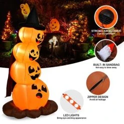 Costway 6.8FT Halloween Inflatable Pumpkin Combo Blow up Pumpkins w/ Witch’s Hat -Hyde and Eek Cosplay Store GUEST 8becc4e8 4d77 4e03 8431 8246e873708b