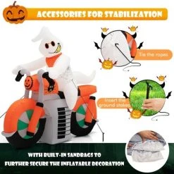 Costway 5 FT Halloween Inflatable Ghost Riding on Motor Bike Yard Decor w/ LED Lights 9 Costway 5 FT Halloween Inflatable Ghost Riding on Motor Bike Yard Decor w/ LED Lights -Hyde and Eek Cosplay Store GUEST 91711c02 eb75 4679 9192 2c62606f13d9