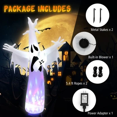 Tangkula 8FT Giant Halloween Inflatable Ghost Blow-up Yard Decoration with Built-in LED Lights & Magic Rotating Lamp Easy Inflation Waterproof Blower 7 Tangkula 8FT Giant Halloween Inflatable Ghost Blow-up Yard Decoration with Built-in LED Lights & Magic Rotating Lamp Easy Inflation Waterproof Blower - Image 7