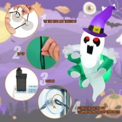 Costway 3.6' Halloween Inflatable Ghost Indoor Outdoor Blow Up Flying Halloween Decor -Hyde and Eek Cosplay Store GUEST 9220494c 3786 4737 99af 5d748404a05c