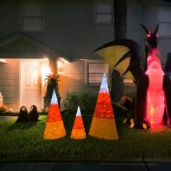 National Tree Company 3-Piece Pre-Lit Candy Corn Cones