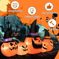 Tangkula Long Inflatable Pumpkin Family Waterproof Halloween Yard Decoration with Built-in LED Lights Indoor & Outdoor Halloween Decor -Hyde and Eek Cosplay Store GUEST 940a2557 5197 40f3 bd10 76fc4ca7b862