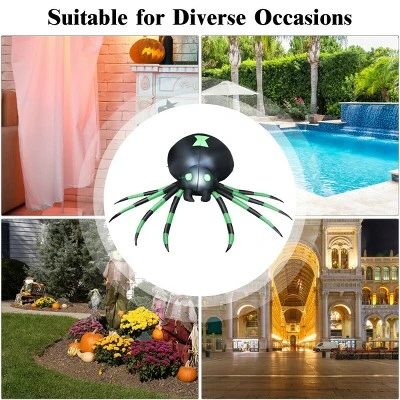 Costway 6FT Halloween Inflatable Blow-Up Spider w/ LED Lights Outdoor Yard Decoration 6 Costway 6FT Halloween Inflatable Blow-Up Spider w/ LED Lights Outdoor Yard Decoration - Image 6