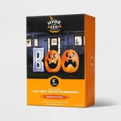 Hyde & EEK! Boutique 6' LED Boo with Pumpkins Inflatable Halloween Decoration - Hyde & EEK! Boutique™ -Hyde and Eek Cosplay Store GUEST 95bedd67 db3e 4aa6 9b56 856cc01e5dc3