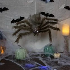 Northlight 24" Spooky Town Brown Spider with LED Eyes Halloween Decoration