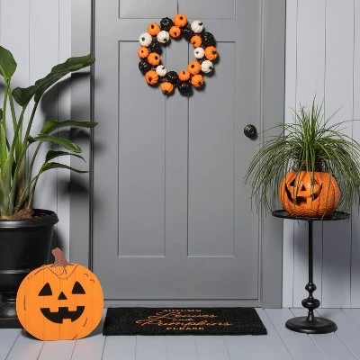 Hyde & EEK! Boutique Pumpkins and Black Grass Halloween Wreath - Hyde & EEK! Boutique™ 1 Hyde & EEK! Boutique Pumpkins and Black Grass Halloween Wreath - Hyde & EEK! Boutique™