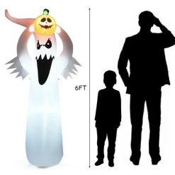 Costway 6FT Halloween Inflatable Blow Up Ghost w/ Pumpkin LED Lights Yard Decoration 11 Costway 6FT Halloween Inflatable Blow Up Ghost w/ Pumpkin LED Lights Yard Decoration -Hyde and Eek Cosplay Store GUEST 9b12784b 72d9 405d 8857 085b2d993678