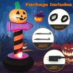Costway 6 FT Halloween Inflatable Pumpkin Road Sign Festival Decor w/Rotating Flame Lamp -Hyde and Eek Cosplay Store GUEST 9b77176e a10d 4610 9adf a757b87732be