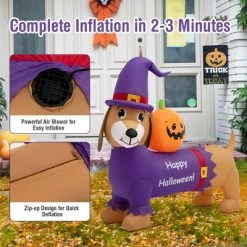 Costway 5 FT Long Halloween Inflatable Dachshund Dog with Pumpkin Self Inflating Yard 11 Costway 5 FT Long Halloween Inflatable Dachshund Dog with Pumpkin Self Inflating Yard -Hyde and Eek Cosplay Store GUEST 9ba45d2d 8764 4a94 bbd5 aae047fe4931