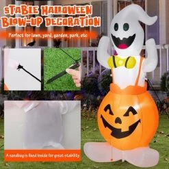 Costway 5 FT Inflatable Halloween Pumpkin Ghost Blow-up Yard Decoration with LED Lights -Hyde and Eek Cosplay Store GUEST 9c92dc37 0f6c 445b 8f0e 50d317b5856e