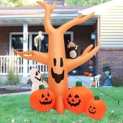 Tangkula 8FT Halloween Inflatable Decoration, Blow Up Dead Tree w/ Waterproof Air Blower Built-in LED Lights Holiday Decor w/ Ghost Owl Pumpkin -Hyde and Eek Cosplay Store GUEST 9f0a7471 188c 4fa3 8f7a ae1462deacb5