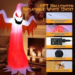 Costway 8 FT Halloween Inflatable White Ghost with Rotatable Flame LED Lights -Hyde and Eek Cosplay Store GUEST 9f5c4859 5e64 4d05 92bf 5ee9b10d1eda