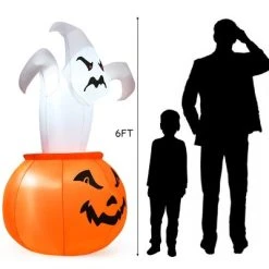 Tangkula Halloween Decoration 6 FT Blow-up Inflatable Ghost in Pumpkin W/ LED Bulbs Yard -Hyde and Eek Cosplay Store GUEST 9f8a5bc0 2ef1 4c24 ac46 aae3c3ad96c1