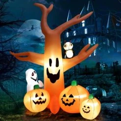 Tangkula 8FT Halloween Inflatable Decoration, Blow Up Dead Tree w/ Waterproof Air Blower Built-in LED Lights Holiday Decor w/ Ghost Owl Pumpkin -Hyde and Eek Cosplay Store GUEST 9fe7198f ca77 4041 aec4 b3d2853a78ef