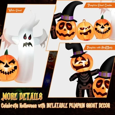 Costway 7.5 FT Long Halloween Inflatable Decor Spooky Ghost and Pumpkin w/Lights 2 Costway 7.5 FT Long Halloween Inflatable Decor Spooky Ghost and Pumpkin w/Lights - Image 2