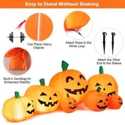 Costway 7.5' Halloween Inflatable 7 Pumpkins Patch W/LED Light Outdoor Garden Decoration -Hyde and Eek Cosplay Store GUEST a21b036d 121b 4022 b024 3de8852e2ca5