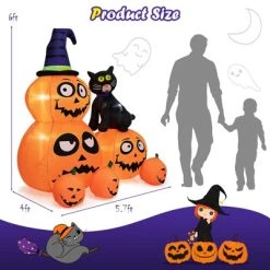 Tangkula 6 FT Inflatable Pumpkin Combo with Wizard's Hat & Cat Blow-up Yard Decoration with Built-in LED Light Powerful Air Blower -Hyde and Eek Cosplay Store GUEST a4734e39 fa72 4eb8 bb2a 6327077fd643
