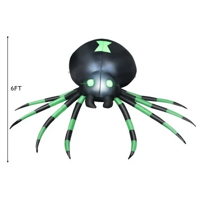 Costway 6FT Halloween Inflatable Blow-Up Spider w/ LED Lights Outdoor Yard Decoration 8 Costway 6FT Halloween Inflatable Blow-Up Spider w/ LED Lights Outdoor Yard Decoration - Image 8