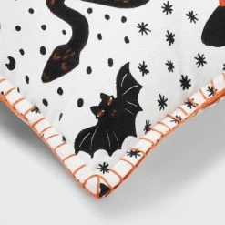 Hyde & EEK! Boutique Black Cat and Pumpkin Square Halloween Throw Pillow White - Hyde & EEK! Boutique™ -Hyde and Eek Cosplay Store GUEST a518ffa3 41c4 4fe5 926d 236561a79edb