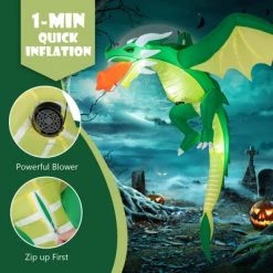 Costway 5 FT Hanging Halloween Inflatable Fire-breathing Dragon Flying Decoration Yard -Hyde and Eek Cosplay Store GUEST aa776014 5925 47f7 ab52 03ab4a6846bf