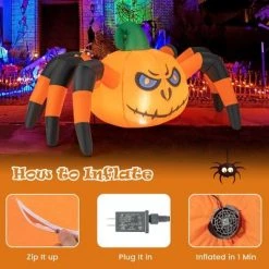 Costway 5 FT Long Halloween Inflatable Pumpkin Spider Blow-up Decoration with LED Light -Hyde and Eek Cosplay Store GUEST aaf1178c 71ff 4b2d 9763 f3e63c7af30c