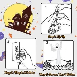 Costway 5FT or 6FT or 12FT Halloween Decoration with LED Lights Yard Decoration -Hyde and Eek Cosplay Store GUEST ab88eef3 34ba 4e6b aaa8 85384991d393