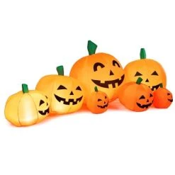 Tangkula 7.5'Air-blow 7 Pumpkins Patch Inflatable Pumpkins Set w/ Energy-saving LED & Adapter Halloween Decoration -Hyde and Eek Cosplay Store GUEST ad4d3839 55e4 4275 a992 c240924b81af
