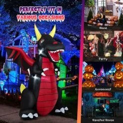 Tangkula 8 FT Tall Halloween Inflatable Dragon Indoor Outdoor Blow up Decoration w/Wing Tail, Bright Internal Lights Giant Animated Dragon -Hyde and Eek Cosplay Store GUEST adfc3bcd eece 4ec0 85f9 677e6f5aab68