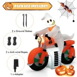 Costway 5 FT Halloween Inflatable Ghost Riding on Motor Bike Yard Decor w/ LED Lights 12 Costway 5 FT Halloween Inflatable Ghost Riding on Motor Bike Yard Decor w/ LED Lights -Hyde and Eek Cosplay Store GUEST ae0aa2fd 2a24 4495 8ca2 e2a2190690d2