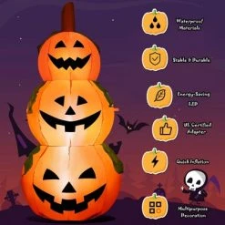 Costway 5 Ft Halloween Inflatable 3-Pumpkin Stack Blow Up Pumpkin Ghost Yard Decoration -Hyde and Eek Cosplay Store GUEST b099218b abc9 4bb7 9a1a 4467f9fa3783