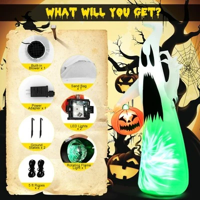 Costway 6 FT Inflatable Halloween Hunting Ghost with Pumpkin w/Spinning Lamp 8 Costway 6 FT Inflatable Halloween Hunting Ghost with Pumpkin w/Spinning Lamp - Image 8