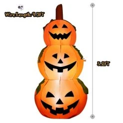 Costway 5 Ft Halloween Inflatable 3-Pumpkin Stack Blow Up Pumpkin Ghost Yard Decoration -Hyde and Eek Cosplay Store GUEST b70c2108 5591 427e 9adc adbe61bfae95
