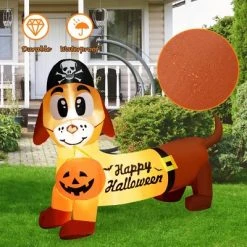 Costway 5.5 FT Halloween Inflatable Dachshund Blow-up Dog with Pirate Hat & Pumpkin -Hyde and Eek Cosplay Store GUEST b9449324 8926 40cd 901c 49d34c9734e4