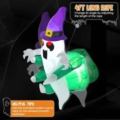 Costway 3.6' Halloween Inflatable Ghost Indoor Outdoor Blow Up Flying Halloween Decor -Hyde and Eek Cosplay Store GUEST bb17a39e 08a6 4b40 ab16 4a163588161a
