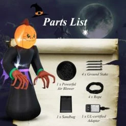 Tangkula 6.5 FT Halloween Inflatable Pumpkin Reaper Giant Blow up Ghost Decoration w/Pumpkin Face Built-in Lights Ground Stakes -Hyde and Eek Cosplay Store GUEST bb9c7df4 6f0e 43af 9d6a d1f66691140d