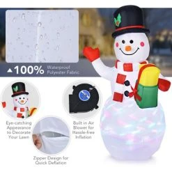 Costway 5 FT Tall Snowman Inflatable Blow up Inflatable w/Built-in Colorful LED Lights -Hyde and Eek Cosplay Store GUEST bbe06987 6872 438e b196 3b5191be77b9