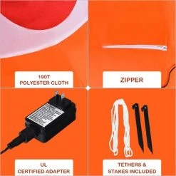 Costway 5 Ft Halloween Blow-up Inflatable Ghost in Pumpkin w/ LED Bulb Yard Decoration -Hyde and Eek Cosplay Store GUEST bccbfc2d 4fcb 468e bfc6 3028e650ed38