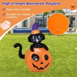 Costway 5 FT Tall Halloween Inflatable Décor Black Cat Sitting in Pumpkin w/ LED Lights -Hyde and Eek Cosplay Store GUEST bf3f54ec bfb0 4742 b7a7 c15752aff51e