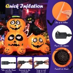 Tangkula 6 FT Inflatable Pumpkin Combo with Wizard's Hat & Cat Blow-up Yard Decoration with Built-in LED Light Powerful Air Blower -Hyde and Eek Cosplay Store GUEST bfccf4c1 ce28 427a 8a70 b36d688328ad