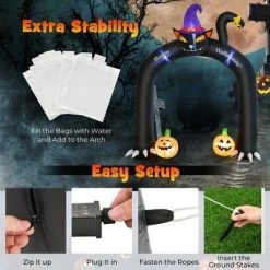 Costway 9FT Halloween Inflatable Cat Archway Blow-up Doorway Decoration with Wizard Cat & Pumpkins Bright LED Lights 12 Costway 9FT Halloween Inflatable Cat Archway Blow-up Doorway Decoration with Wizard Cat & Pumpkins Bright LED Lights -Hyde and Eek Cosplay Store GUEST c00715d9 eaff 4444 a58a 8dea343ba6ad