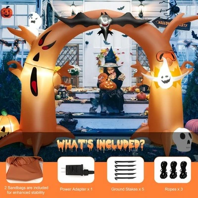 Costway 8 Ft Tall Halloween Inflatable Dead Tree Archway Decor w/ Bat Ghosts & LED Lights 9 Costway 8 Ft Tall Halloween Inflatable Dead Tree Archway Decor w/ Bat Ghosts & LED Lights - Image 9