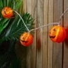 Northlight 10-Count Orange Jack-O-Lantern Paper Lantern Halloween Lights, 8.5ft White Wire