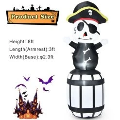 Costway 8FT Halloween Inflatable Pirate Barrel Quick Air Blow Holiday Decoration -Hyde and Eek Cosplay Store GUEST c1906368 69a8 4dd2 873b 5d6161d84a24