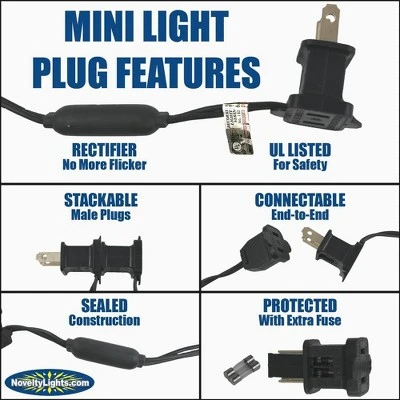 Novelty Lights Inc Novelty Lights LED Christmas String Lights Light Set 100 Mini Bulbs (Black Wire, 34 Feet) 3 Novelty Lights Inc Novelty Lights LED Christmas String Lights Light Set 100 Mini Bulbs (Black Wire, 34 Feet) - Image 3