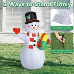 Costway 5 FT Tall Snowman Inflatable Blow up Inflatable w/Built-in Colorful LED Lights -Hyde and Eek Cosplay Store GUEST c3d70b8e 44ef 47d9 bafc 49f1aac21bcd