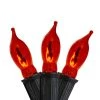 Northlight 10ct Flickering Orange Flame C7 Halloween Lights - 9ft Black Wire