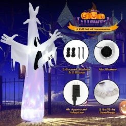 Costway 8FT Giant Halloween Inflatable Ghost Outdoor Decor w/LED Colorful Rotating Light -Hyde and Eek Cosplay Store GUEST c6d6c4bc cc03 4439 b977 c205b04d18e2